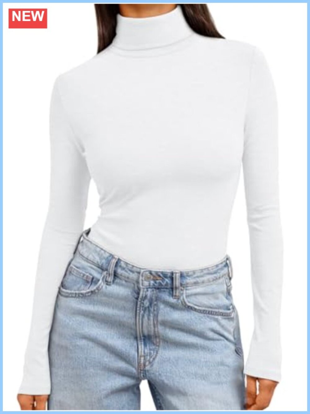 Mock Turtleneck Long Sleeve Slim Fit Pullover Top Rayon Spandex